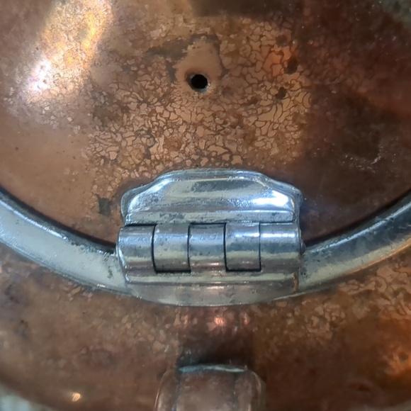 CANACRAFT* vintage copper and pewter wrapped handle tea pot w/ hinged lid - Picture 12 of 15